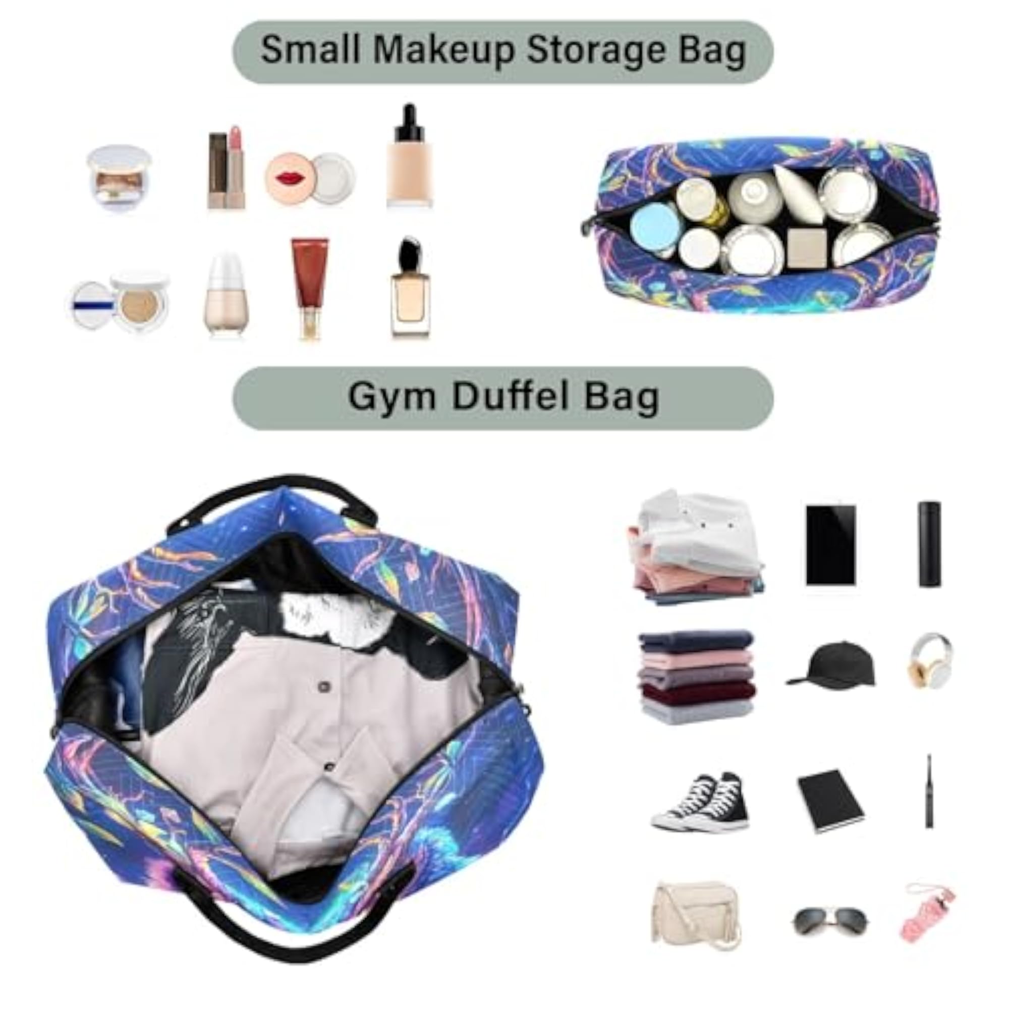 Glowing Eyes Owl Travel Duffle Bag, Gym Yoga Carry On